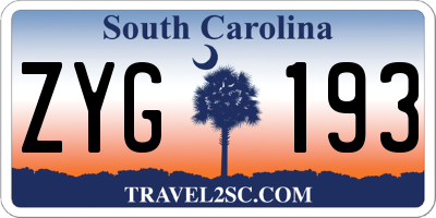 SC license plate ZYG193