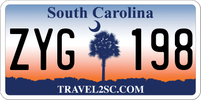 SC license plate ZYG198