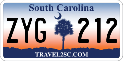 SC license plate ZYG212