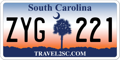 SC license plate ZYG221