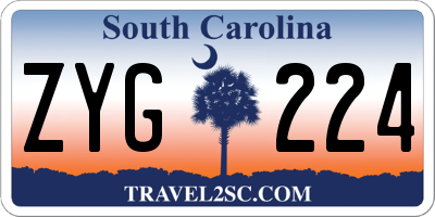 SC license plate ZYG224