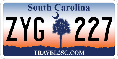 SC license plate ZYG227