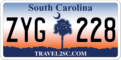 SC license plate ZYG228