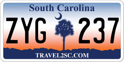 SC license plate ZYG237