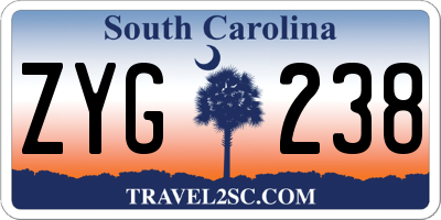 SC license plate ZYG238