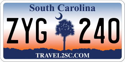 SC license plate ZYG240