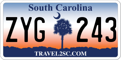 SC license plate ZYG243