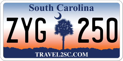 SC license plate ZYG250