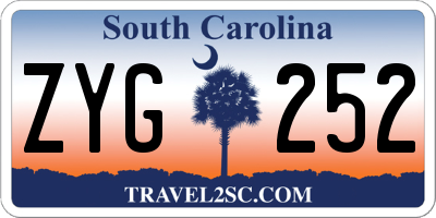 SC license plate ZYG252