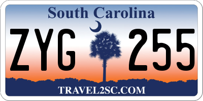 SC license plate ZYG255