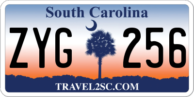 SC license plate ZYG256