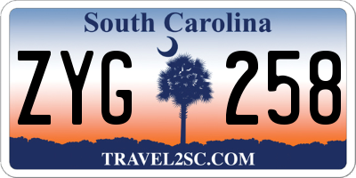 SC license plate ZYG258