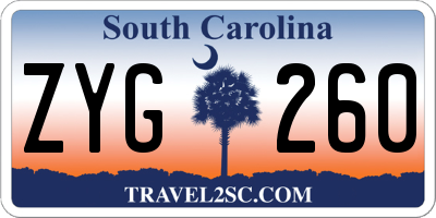 SC license plate ZYG260