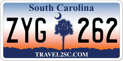 SC license plate ZYG262