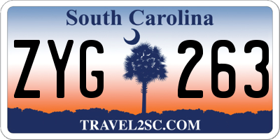 SC license plate ZYG263