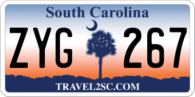 SC license plate ZYG267