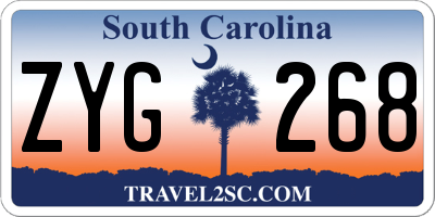 SC license plate ZYG268