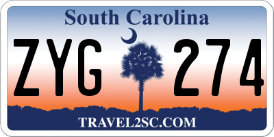SC license plate ZYG274