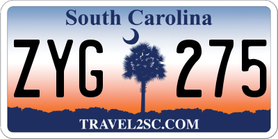 SC license plate ZYG275