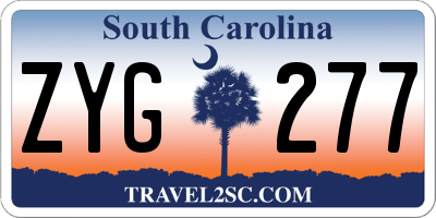 SC license plate ZYG277