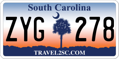 SC license plate ZYG278