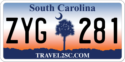 SC license plate ZYG281