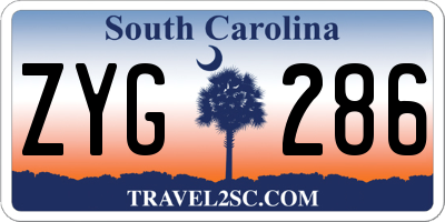 SC license plate ZYG286