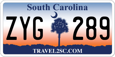 SC license plate ZYG289
