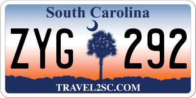 SC license plate ZYG292