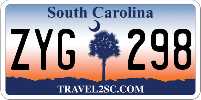 SC license plate ZYG298
