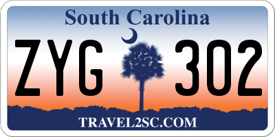 SC license plate ZYG302