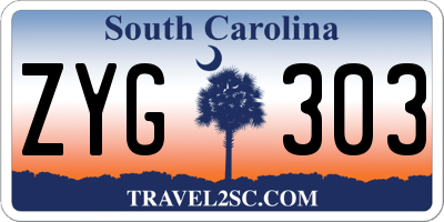 SC license plate ZYG303