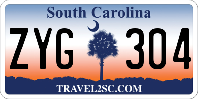SC license plate ZYG304
