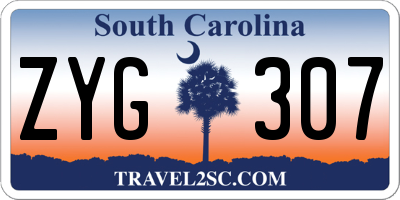 SC license plate ZYG307