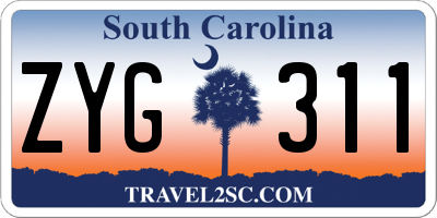 SC license plate ZYG311
