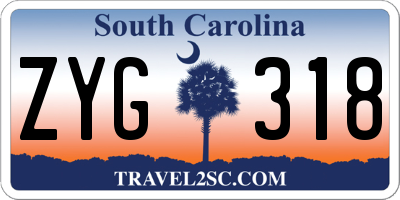 SC license plate ZYG318