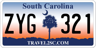 SC license plate ZYG321