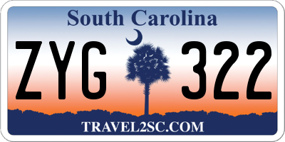 SC license plate ZYG322