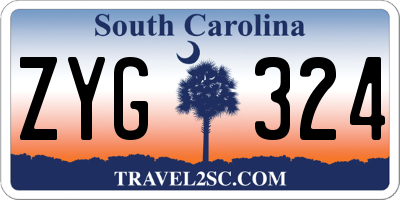 SC license plate ZYG324