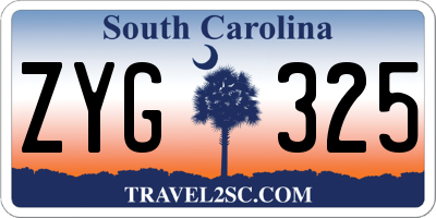 SC license plate ZYG325