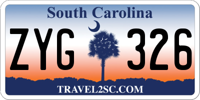 SC license plate ZYG326