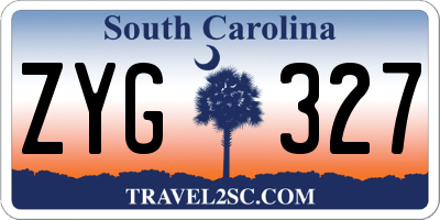 SC license plate ZYG327