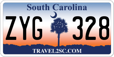 SC license plate ZYG328