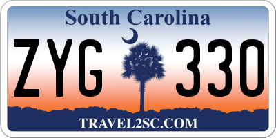 SC license plate ZYG330