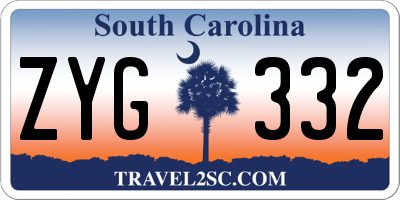 SC license plate ZYG332