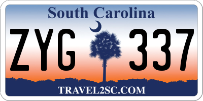 SC license plate ZYG337