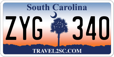 SC license plate ZYG340