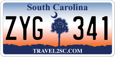 SC license plate ZYG341