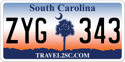 SC license plate ZYG343