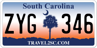 SC license plate ZYG346